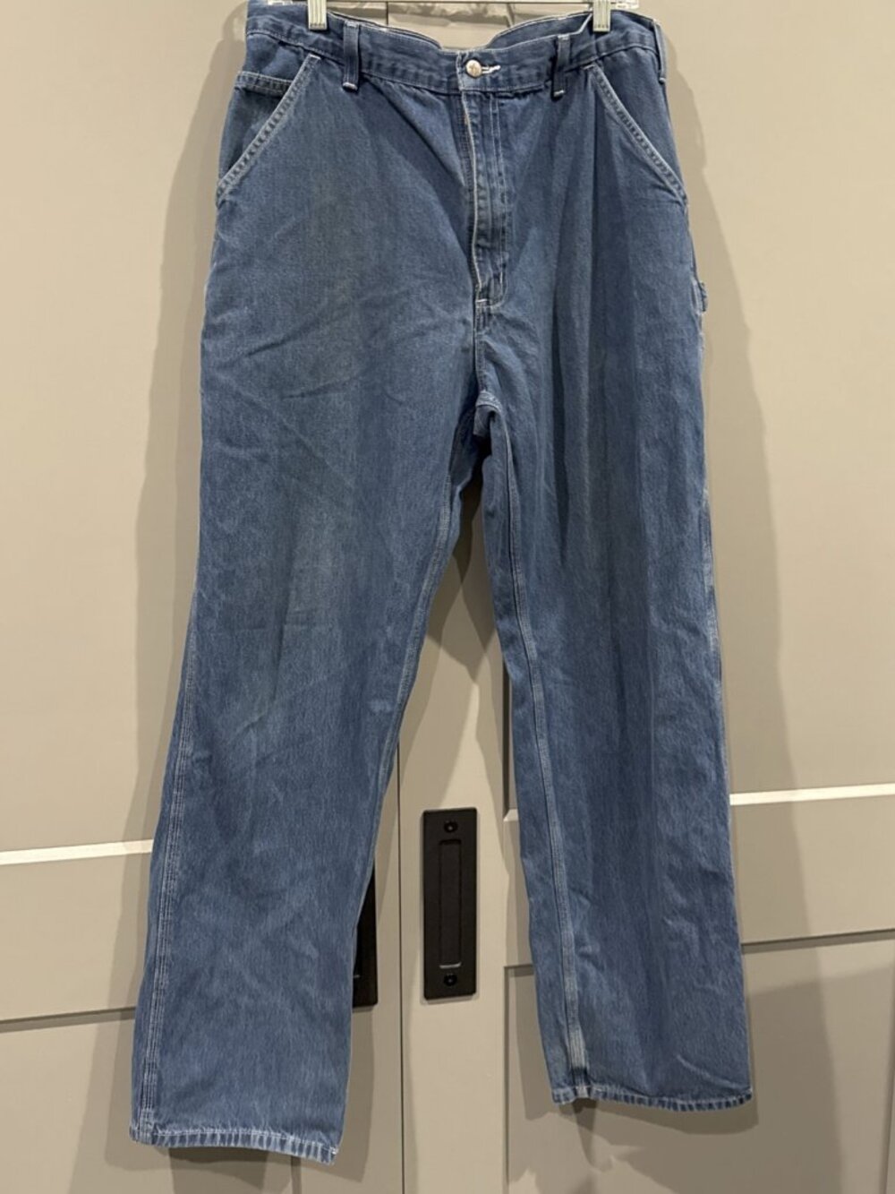 Carhartt B13 DST Carpenter Mens Denim Work Blue Jeans Size 36 x34